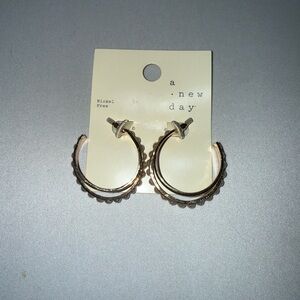 A New Day Scalloped Gold Hoop Earrings